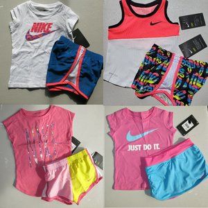 Nike Girls Dri-fit Lined Shorts ~ Skort ~ Tops ~ Size 2T ~ NEW Pink Blue